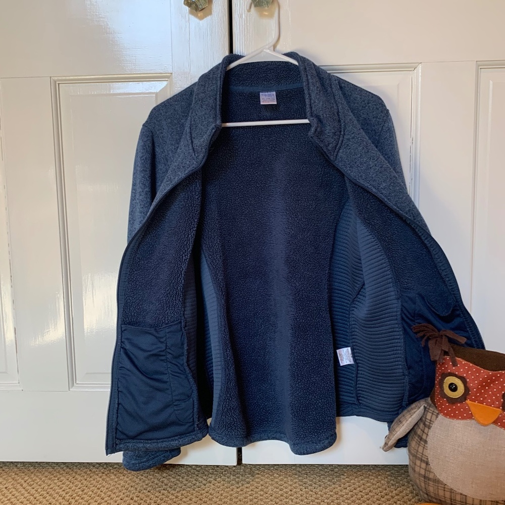 Cozy Blue Fleece Jacket (XL/16-18) Time and Tru (please read message below*) - Picture 3 of 12